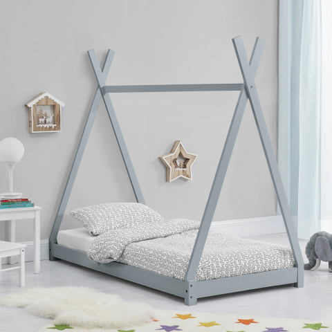 Berço Montessori cama cabana para crianças em madeira 80x160cm Tipee