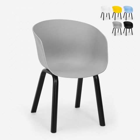 Cadeira em polipropileno metal design moderno para cozinha bar restaurante Senavy