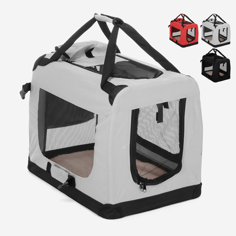 Transportadora Tecido Dobrável para Cães e Gatos de Tamanho Pequeno 58x40x44,5cm Oliver M