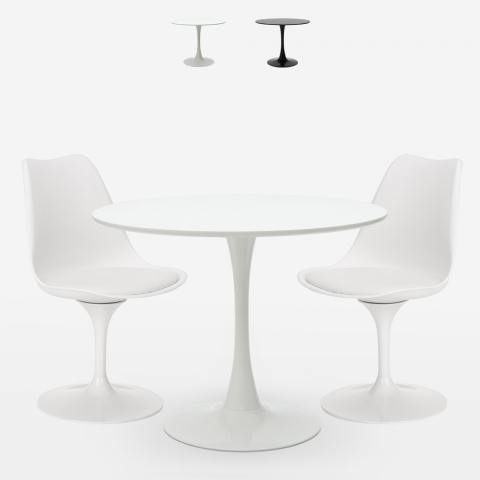Conjunto de Mesa Redonda c/2 Cadeiras Moderna 70cm Iris Promoção