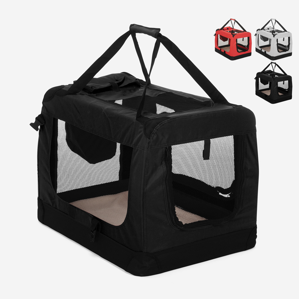 Transportadora para Cães e Gatos Tecido Dobrável de Tamanho Médio 68,5x48x50cm Oliver L