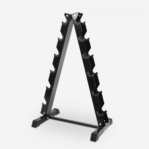 Rack vertical 12 porta-halteres metal antiderrapante casa Plauk