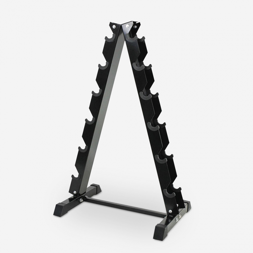 Rack Vertical 12 Porta-halteres Metal Antiderrapante p/Casa ou Ginásio Plauk Promoção