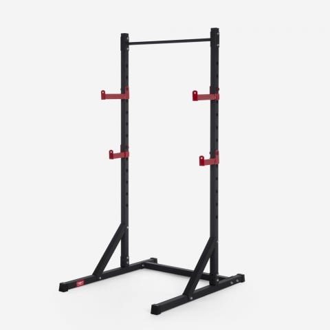 Squat Rack ajustável para barra com treino pull up cross Asahi