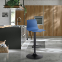 Banco de cozinha Ajustável Bar Base preta Elegante Moderno Imola Matt Estoque