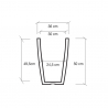 Vaso quadrado 50cm de altura porta-vasos design sala de estar jardim terraço Hydrus Compra