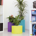 Conjunto floreira 3 vasos coloridos para plantas design casa jardim Tris Petalo Promoção