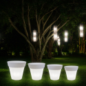 Vaso cónico luminoso exterior jardim com kit de luzes Pegasus Promoção