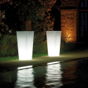 Vaso luminoso quadrado 85 cm de altura kit de luz exterior jardim Hydrus Saldos