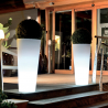 Vaso design redondo alto luminoso Ø 39 x 85cm kit de luzes exterior jardim Hydra Saldos