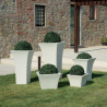 Vaso 60 cm de altura porta-vasos quadrado floreira design terraço jardim Patio Custo
