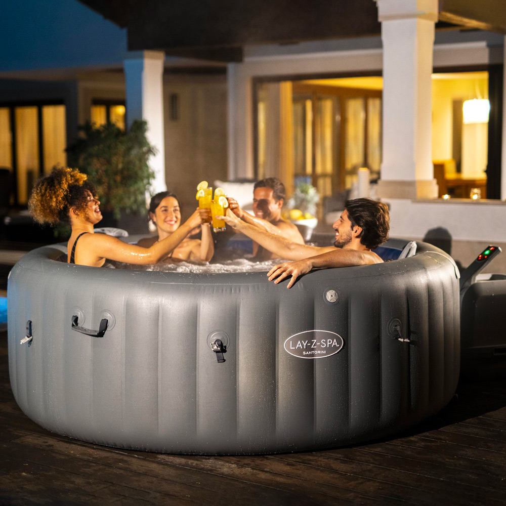 Jacuzzi insuflável redonda 216x80cm Bestway Lay-Z SPA Santorini Hydrojet Pro 7 lugares 60075