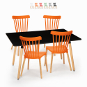 Conjunto Mesa de Jantar Preta c/4 Cadeiras 120x80cm Genk Saldos
