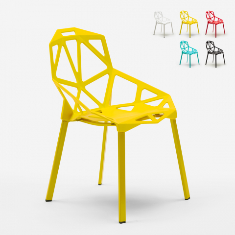 Cadeira de desenho geométrico moderno em metal plástico Hexagonal