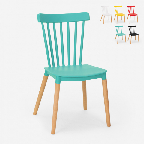 Cadeira de design moderno em madeira de polipropileno para cozinha de bar de restaurante Praecisura