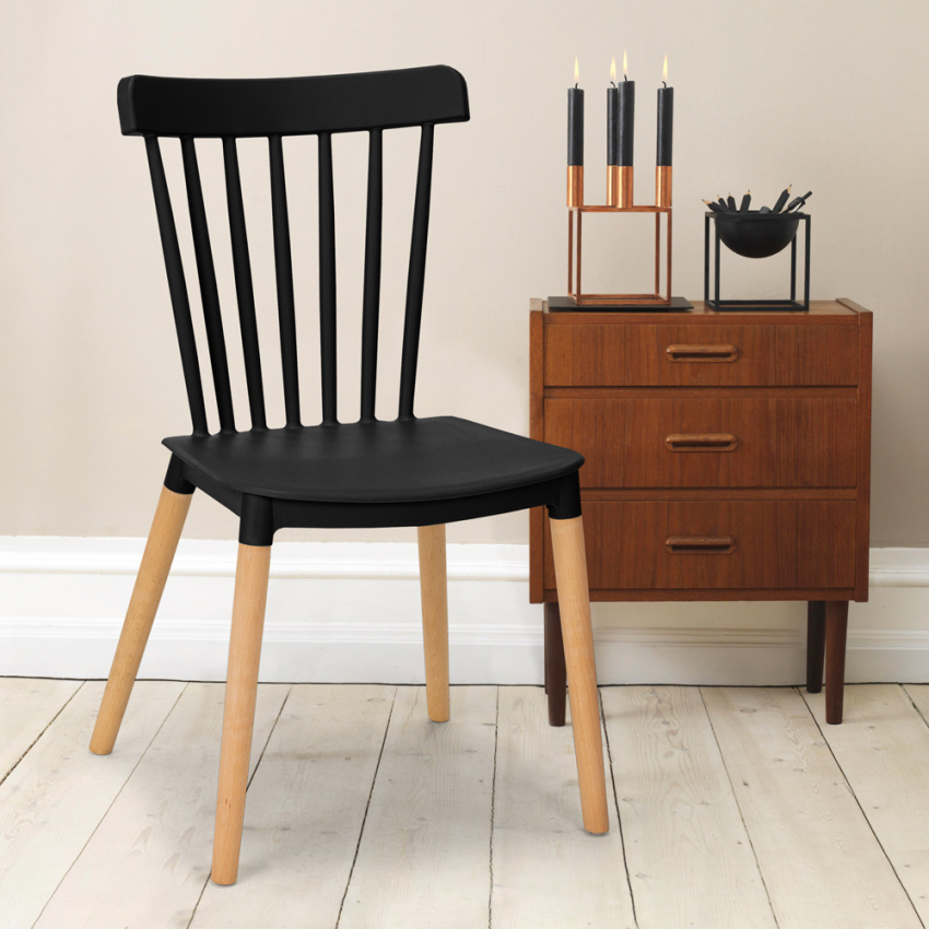 Cadeira de design moderno em madeira e polipropileno para restaurante, bar e cozinha Praecisura