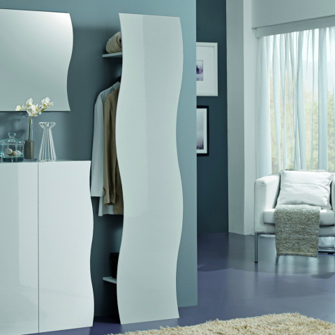 Cabide de parede branco brilhante design hall sala de estar Onda Hang Promoção