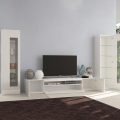 Estante módulo de parede sala com móvel TV e 2 vitrinas branco brilhante Daiquiri Promoção