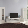 Estante módulo de parede sala com móvel TV e 2 vitrinas branco brilhante Daiquiri Promoção