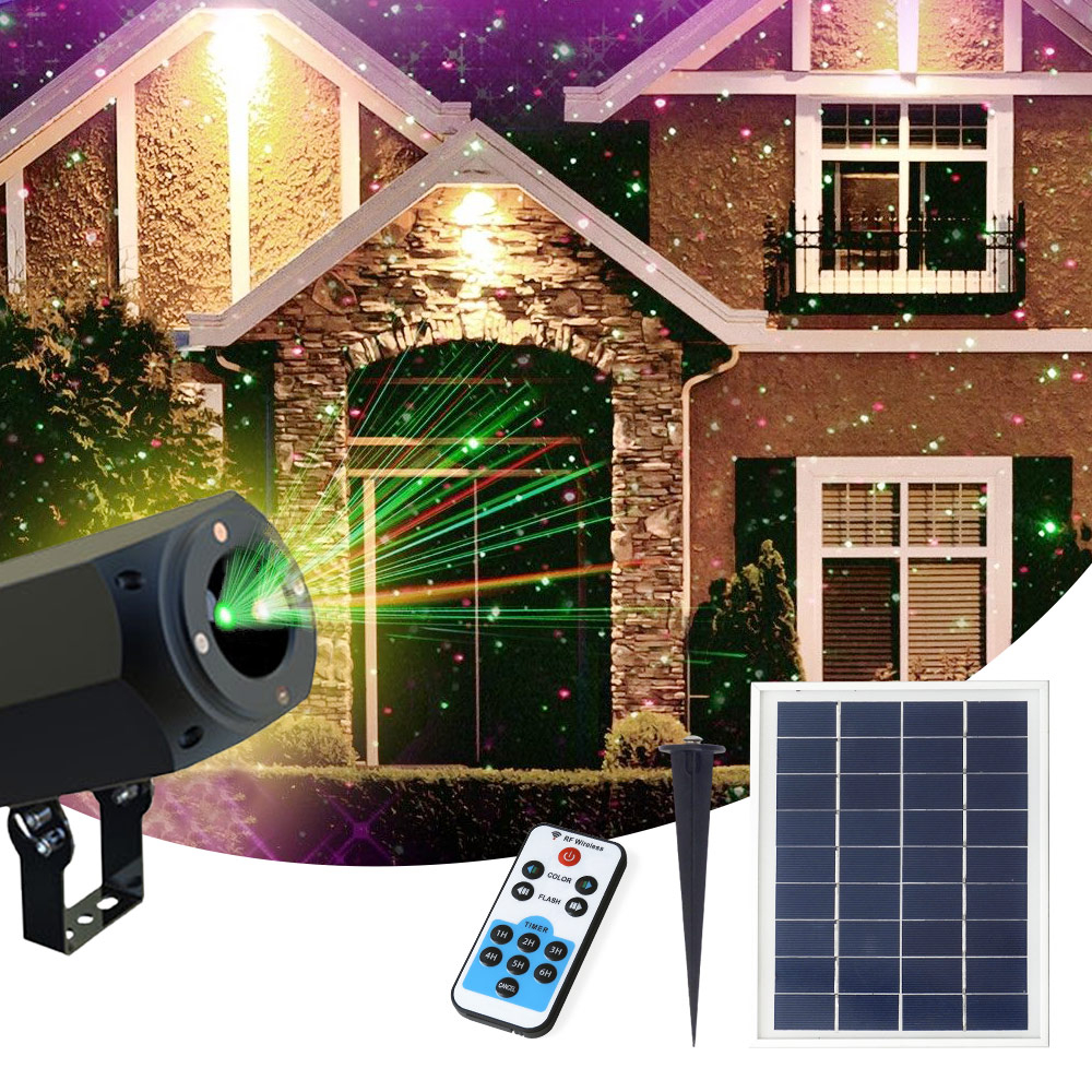 Christmas Projector Laser de Natal para Fachada com Painel Solar