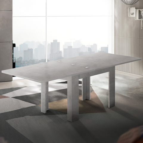 Mesa de jantar dobrável extensível de design moderno 90-180x90cm Jesi Raw