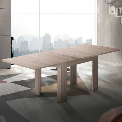 Mesa de jantar extensível dobrável de madeira 90-180x90cm Jesi One