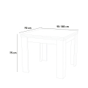 Mesa de jantar extensível dobrável de madeira 90-180x90cm Jesi One Saldos