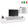 Estante módulo de parede sala com móvel TV e módulo suspenso branco e cinzento Corona Venda