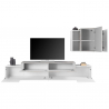 Estante módulo de parede sala com móvel TV e módulo suspenso branco e cinzento Corona Saldos