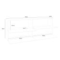 Aparador 4 portas basculantes design moderno sala de estar 210cm Zet Pavin Acero Modelo