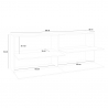 Aparador 4 portas basculantes design moderno sala de estar 210cm Zet Pavin Acero Modelo