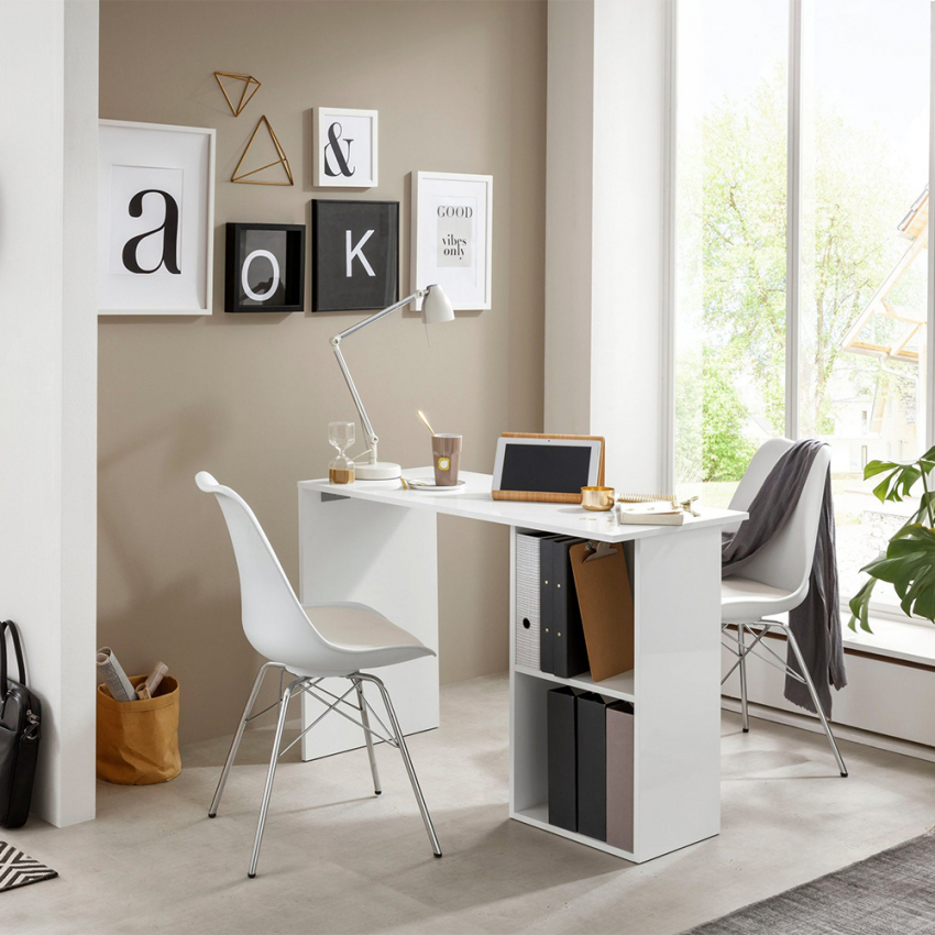 Secretária 110x50cm com Design Moderno para Trabalho Inteligente em Casa e Escritório Conti