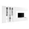 Estante modular branca brilhante móvel TV vitrina 2 colunas módulo suspenso Joy Wide Oferta