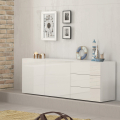 Aparador móvel sala de estar 2 portas 3 gavetas branco brilhante Metis Kommode Promoção