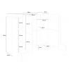 Aparador 6 portas design moderno sala de estar 130cm Pillon Vaux Catálogo