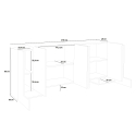 Dressoir 6 deuren keuken woonkamer 210cm design Pillon Fabrik Acero Catálogo