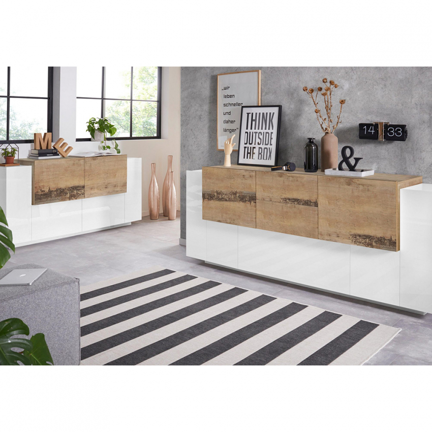 Corona Low Maple Móvel TV design 240cm branco madeira