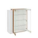 Glanzend wit en hout design vitrine voor woonkamer New Coro Hem Saldos