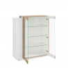 Glanzend wit en hout design vitrine voor woonkamer New Coro Hem Saldos