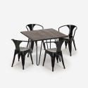 Conjunto de 4 Cadeiras c/Mesa 80x80cm Café ou Cozinha Reims Dark Preço