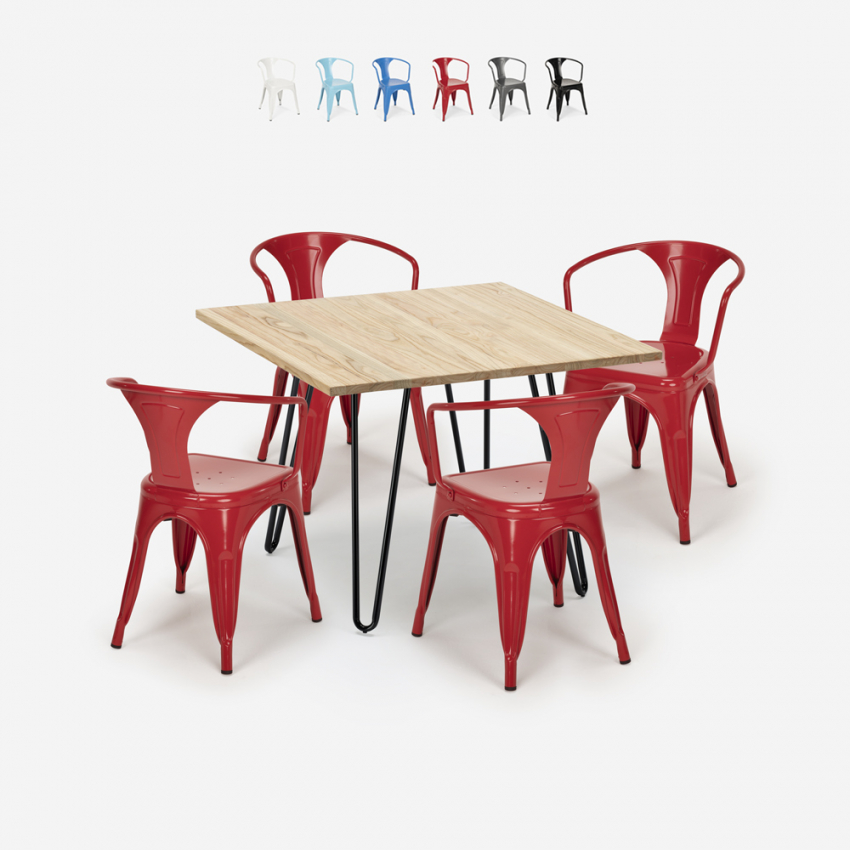 Conjunto de Mesa c/4 Cadeiras p/Cozinha ou Café 80x80cm Reims Light Catálogo