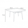Conjunto Mesa e 4 Cadeiras p/Cozinha Metal Madeira 80x80cm Hustle Wood White 
