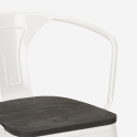 Conjunto Mesa e 4 Cadeiras p/Cozinha Metal Madeira 80x80cm Hustle Wood White 