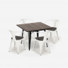Conjunto de Mesa e 4 Cadeiras Resistente Uso intensivo Café Esplanada 80x80cm Hustle Wood Black Modelo