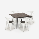 Conjunto de Mesa e 4 Cadeiras p/Cozinha 80x80cm Hustle Wood Medidas