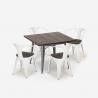 Conjunto de Mesa e 4 Cadeiras p/Cozinha 80x80cm Hustle Wood Medidas