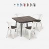 Conjunto de Mesa e 4 Cadeiras p/Cozinha 80x80cm Hustle Wood Oferta