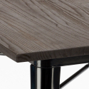 Conjunto de Mesa e 4 Cadeiras Resistente Uso intensivo Café Esplanada 80x80cm Hustle Wood Black 