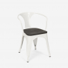 Conjunto de Mesa e 4 Cadeiras Resistente Uso intensivo Café Esplanada 80x80cm Hustle Wood Black 