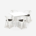 Conjunto de Mesa c/4 Cadeiras p/Café Esplanada Restaurante 80x80cm Century Wood White Características